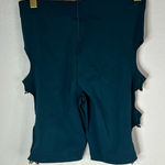 Savage X Fenty Rihanna Sport Shorts Small Teal Cutout Gold X Hardware NWT Blue Photo 0