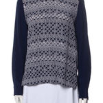 Diane Von Furstenberg  Blue Silk Printed Long Sleeve Blouse Women’s Size M Photo 0