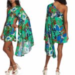 Cult Gaia  Malia Floral One Shoulder Mini Dress Botanical Aqua Size XS Photo 10