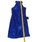 Lulus NWT Glittering Glamour Royal Blue Mock Neck Mini Dress L Bling Sexy Party Photo 7