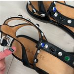 Coach Black Leather T Strap Studded Sandal size 6 Photo 3