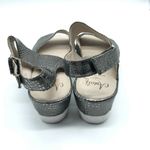Amalfi by Rangoni Womens Sandals Pillow Feet Embossed Leather Wedge Silver 7.5 Photo 2