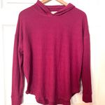 Chaser Maroon Long Sleeve Hooded Waffle Knit Photo 2