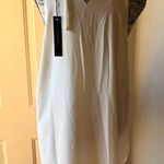 T Tahari  women’s cream Layered Halter Sleeveless tie back blouse Top size medium Photo 5