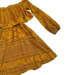 Show Me Your Mumu  Bess Off-Shoulder Lace Mini Dress Golden Size Small Women's Photo 4