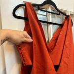ZARA  Deep V-Neck Pinafore Bralette Orange Mini Dress Size Large L Photo 4