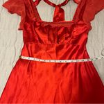 Free People  Violet Visions Elegant Red Satin Mini Dress Photo 5