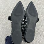 ZARA NWOT  mirrored dot studded pointy toe ballet flat buckle Mary Jane black Photo 11