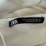 ZARA  Women's Ivory Slip Satin Dress Size S Cowl Neck Formal Occasion Photo 2