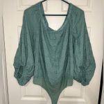 No Excuses ee:some NWT Teal Surpluses Sleeve Off Shoulder Bodysuit sz L Photo 1