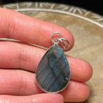 Sterling Silver Labradorite Tear Drop Pendant Photo 14