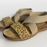 Wedge Bionatura Sandals In Brown Suede Leather And Animal Print Shoes Size 5 Tan Photo 1