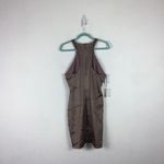 Aritzia Babaton Satin Mini Dress 10 Pressure 90s Taupe High Shine Racer Back Photo 15