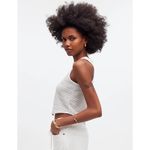 Madewell  Crochet Knit Cutaway Tank Cropped Lighthouse Cotton Blend Cream M NWT Photo 4