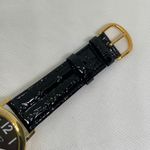 men’s classic watch gold tone 41mm round black dial leather band quartz running Photo 2