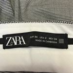 ZARA Women's Gray Houndstooth Tapered Straight Cropped Trouser Dress Pants Sz 2 Photo 3