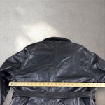 Coach  Alexis‎ Black Double Breasted Leather Short Trench Coat Jacket Sz S Photo 5