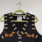Michael Simon Black Dachshund Weiner Dog Vintage Vest Sz S Photo 2