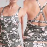 Athleta  | NWT Gray Pink Aqualuxe Wildflower Floral Built-in-Bra Swim Tank, 32B/C Photo 1