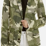 Zadig & Voltaire  Virginia Camo Raw-Edge Button-Front Cotton Blazer Jacket Large Photo 0
