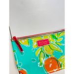 Lilly Pulitzer ‎ for Estee Lauder Cosmetic Bag Pouch Travel Makeup Teal Orange Photo 3