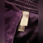 White Stag  Size XL Purple Velvet Velour Full Zip Vest Satin Trim Front Pockets Photo 7