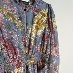 Chic Wish Flying Petals Print Puff Sleeve Ruffle Dress in Lavender Photo 2