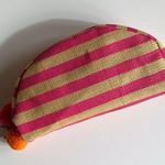 Saks 5th Avenue 🆕 NWT Saks Fifth Avenue Striped Raffia Makeup Bag Photo 0