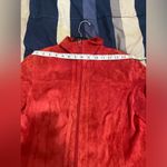 Yvonne & Marie 100% Authentic Leather Zipper Down Jacket Red Size 6 Photo 5