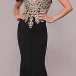 PromGirl Black And Gold Prom Dress Photo 0
