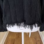 Very J Women's Black Frayed Sweater Photo 2