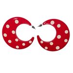 Vintage plastic red and white polka dot hoops Photo 0