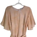 MM Lafleur The Jessica Dress Brushstroke Size XL 100% Silk Peach Salmon Career Orange Photo 5