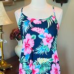 Colorful Hawaii Vibe Navy Blue Multicolor Midi Dress New Size XS Photo 1