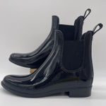 Sam Edelman Womens 6 Rain Boots Tinsley Black Patent Composition Leather Ankle Photo 0