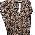 Xhilaration Zebra Animal Print Pompom Boho Beach Swimsuit Cover-up Size Medium Photo 0