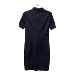 Elie Tahari  Sheath Dress 4 Navy Blue Zip Front Short Sleeve Above Knee Modern Photo 2