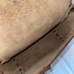 Vintage Leather Floral Tooled Shoulder Bag Saddle Bag 9x9.5 in Brown Photo 9