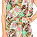 Show Me Your Mumu  Romper Women Large Green Pink Paisley Palace Rowdy‎ Romper Photo 0