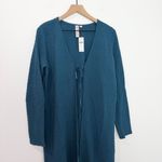 Anthropologie Dolan Textured Longline Cardigan Cover Up Blue Teal Size XL Photo 2