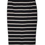J.Crew Womens Knit Pencil Skirt L7578 Black White Stripe Long Midi Skirt Size 2 Photo 0