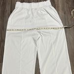 Elegant White Wide Leg Women's Pants Size L Photo 3