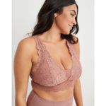 Aerie Eyelash Lace Padded Plunge Bralette Meadow Bound Size Medium Photo 2