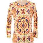 J.Crew  Floral Mandala Print Button Down Cotton Cardigan Sweater Size Small S Photo 0