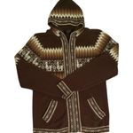 Milci’s Alpaca Brown Zip Up Hooded Sweater Size Medium Photo 0