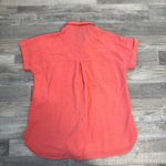John Mark  coral short sleeve button down blouse hi low hem size small R34 Photo 5