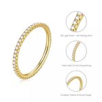 Sterling Silver SIZE 8 Gold 925 Simulated Diamond Stackable Ring Eternity Band Photo 2