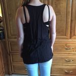 Final Touch Black tank top with gold chain & pocket Photo 2