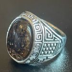 Tigers eye stone silver ring size 9 Brown Photo 2