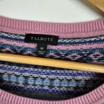 Talbots  Womens Fair Isle Lambswool Blend Pink Multicolor Crewneck Sweater‎ Sz M Photo 7